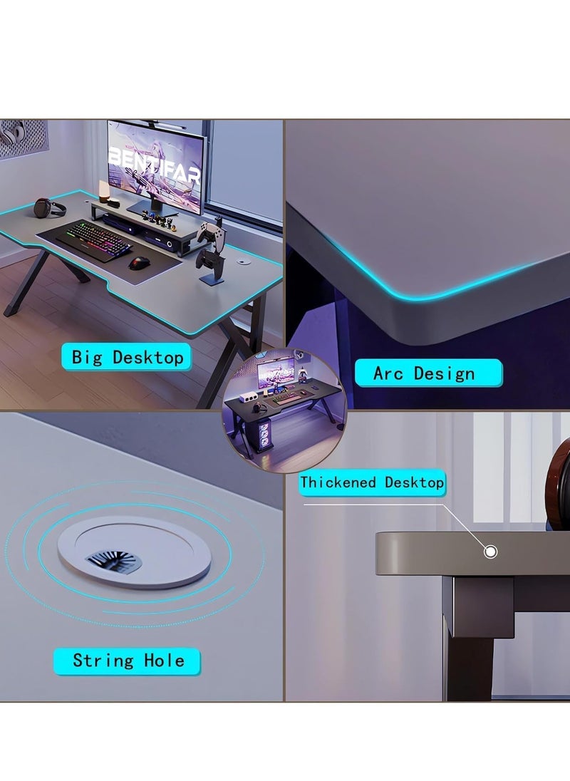 Apexll Ergonomic Gaming and Study Desk, Versatile PC Workstation for Home Office, Spacious Design for Gamers and Students (140x60x75cm)  - Image 4