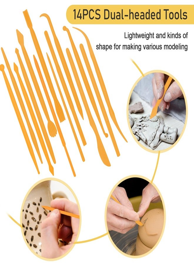 Pletpet Polymer Clay Tools, 28PCS Acrylic Roller for Polymer Clay/ 14P Sculpting Kits/ 7P Shape Cutter/ 2P Sheets/ 2P Scarper/ 1P Needle Detail Shaping - Image 3