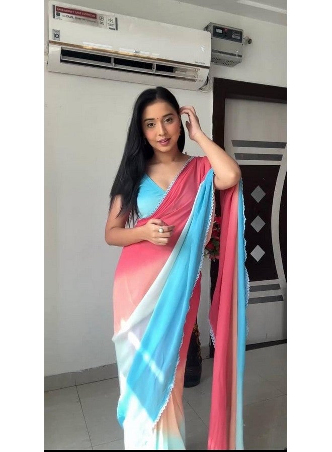 Dharmik Women's Georgette Ready to Wear Saree - Image 3