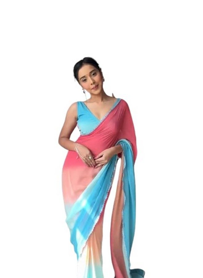 Dharmik Women's Georgette Ready to Wear Saree - Image 1