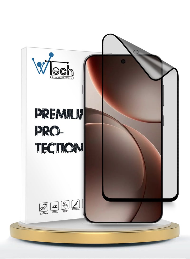 Wtech Oppo Find X9 5G 2025 Premium Nano Ceramic Full Glue Full Cover Matte Flexible Screen Protector (MSCNMN) - Clear/Black - Image 1