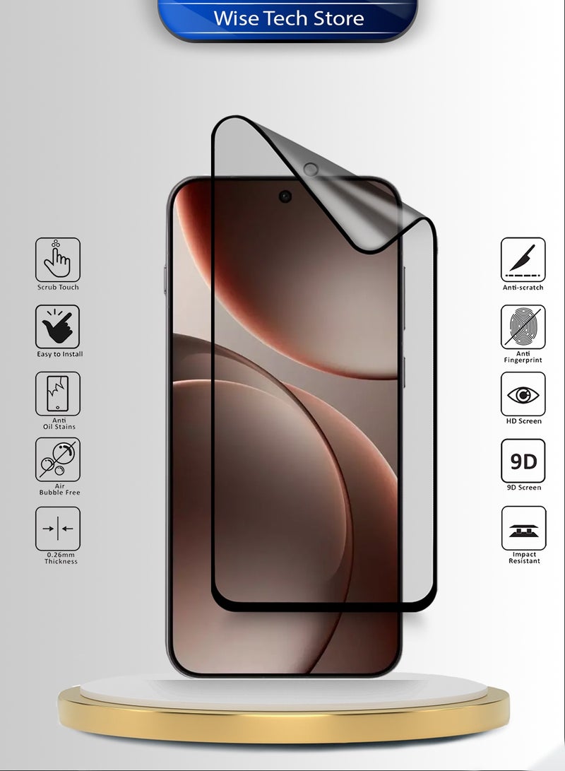 Wtech Oppo Find X9 5G 2025 Premium Nano Ceramic Full Glue Full Cover Matte Flexible Screen Protector (MSCNMN) - Clear/Black - Image 2