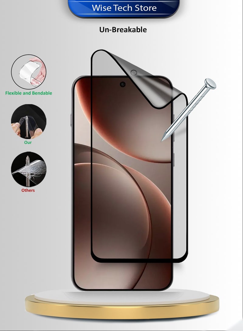 Wtech Oppo Find X9 5G 2025 Premium Nano Ceramic Full Glue Full Cover Matte Flexible Screen Protector (MSCNMN) - Clear/Black - Image 3