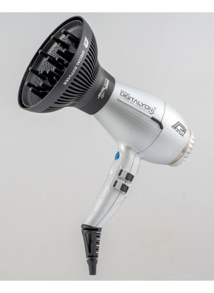Parlux DIGITALYON Hair Dryer + Magic Sense Diffuser [European Plug 220V] Silver Coffrets - Image 3