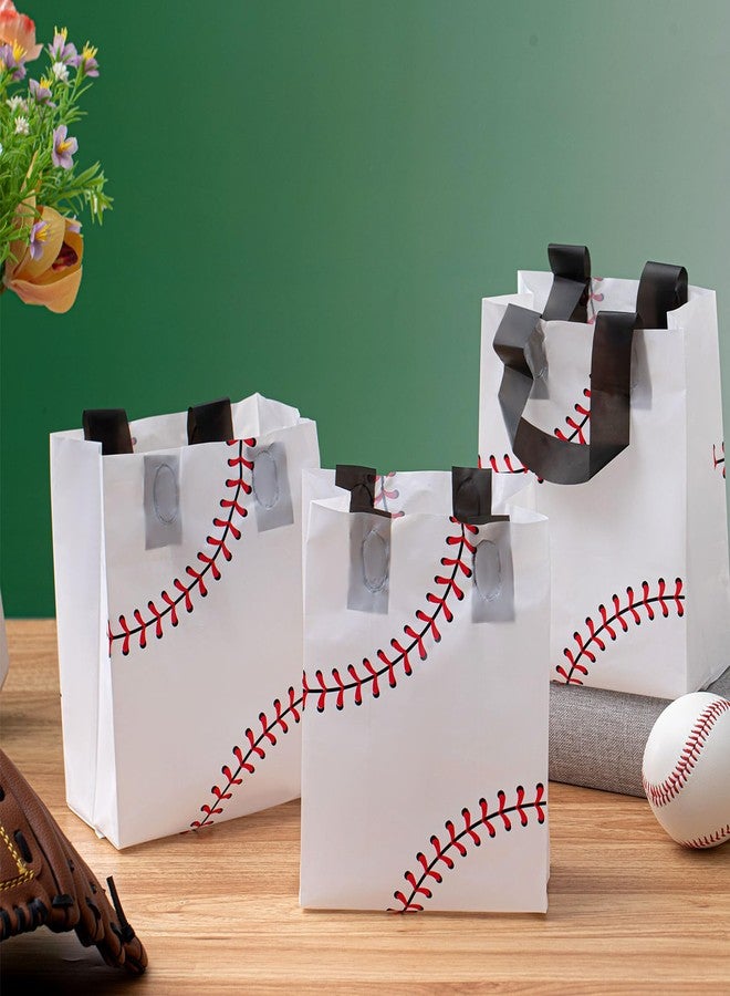 Flutesan 50 Pcs Baseball Party Favor Bags 6 x 8 Inch Plastic Baseball Snack Goodie Bags Tote Gift Packaging for Kids Boys Birthday Sports Theme Party Supplies - Image 4