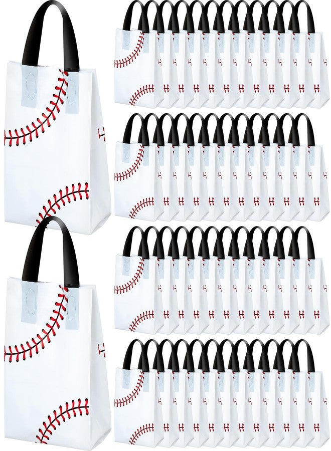 Flutesan 50 Pcs Baseball Party Favor Bags 6 x 8 Inch Plastic Baseball Snack Goodie Bags Tote Gift Packaging for Kids Boys Birthday Sports Theme Party Supplies - Image 1
