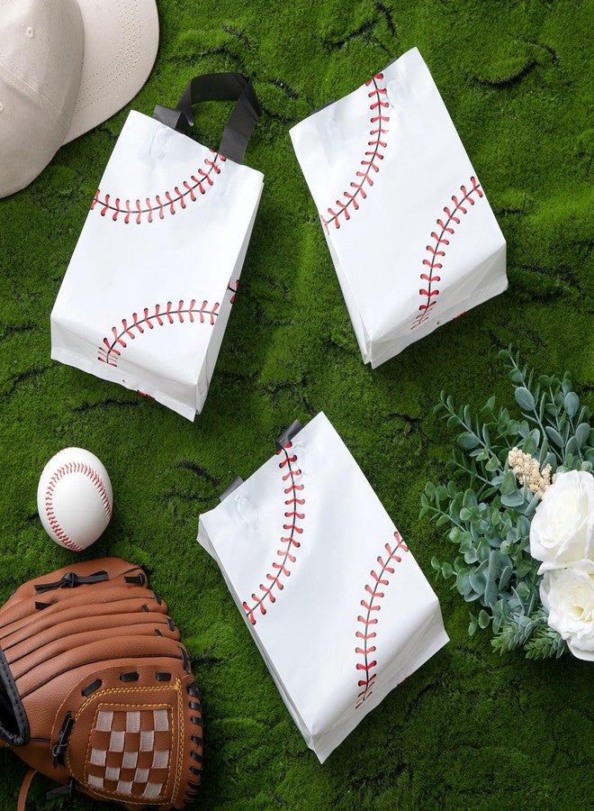 Flutesan 50 Pcs Baseball Party Favor Bags 6 x 8 Inch Plastic Baseball Snack Goodie Bags Tote Gift Packaging for Kids Boys Birthday Sports Theme Party Supplies - Image 5