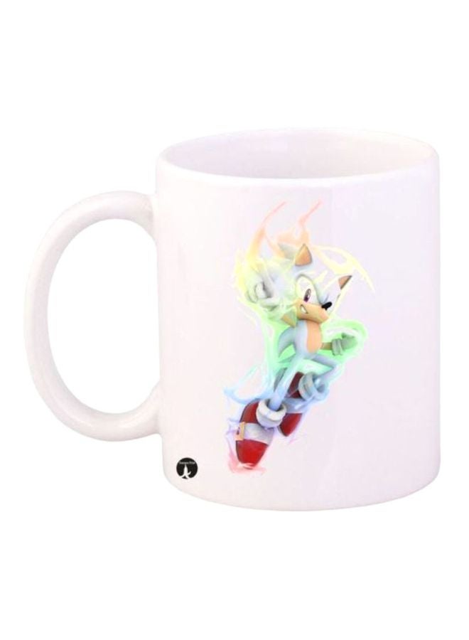 Sonic Video Game Printed Coffee Mug White/Gold/Red