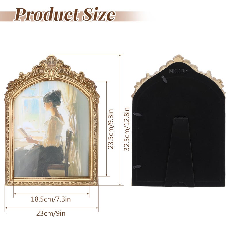 AojSup 8x10 Inch Vintage Picture Frame, Elegant Antique Photo Frames with Glass Front, Sunlit Vintage Picture Frame, Photo Display, Tabletop Wall Hanging, Gift Ideas, Bronze Gold - Image 2