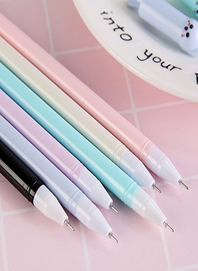 Sencoo Cute Cat Pens Girls Gel Pens Black Ball Point Pens for School Office Supplies Students Gift 6 pcs - Image 5