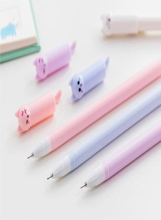 Sencoo Cute Cat Pens Girls Gel Pens Black Ball Point Pens for School Office Supplies Students Gift 6 pcs - Image 4