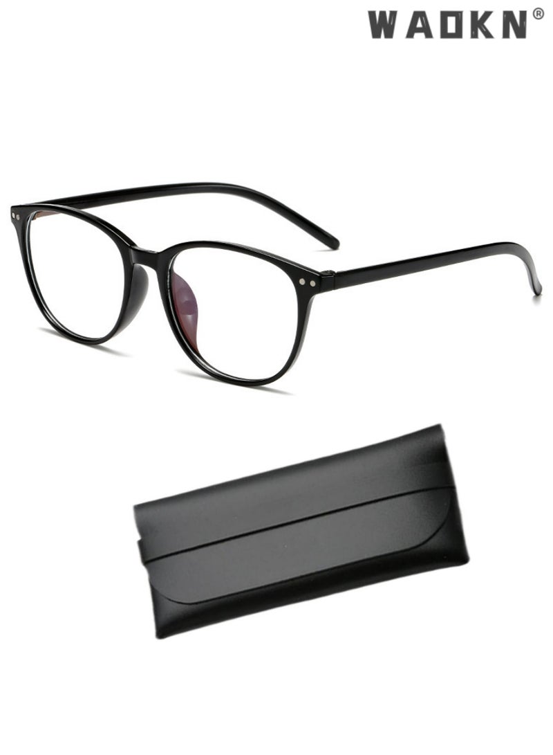 WAOKN Blue Light Filter Eyewear for Men & Women, Anti Blue Light Eyestrain & UV Glare Blocking,TV Computer Gaming Glasses,Anti Eye Eyestrain UV 400 Protection Reading Gaming Glasses Non Prescription, Black - Image 1