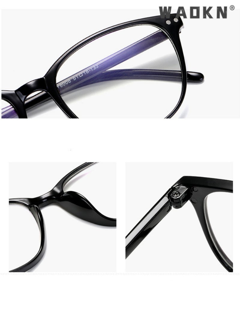 WAOKN Blue Light Filter Eyewear for Men & Women, Anti Blue Light Eyestrain & UV Glare Blocking,TV Computer Gaming Glasses,Anti Eye Eyestrain UV 400 Protection Reading Gaming Glasses Non Prescription, Black - Image 3