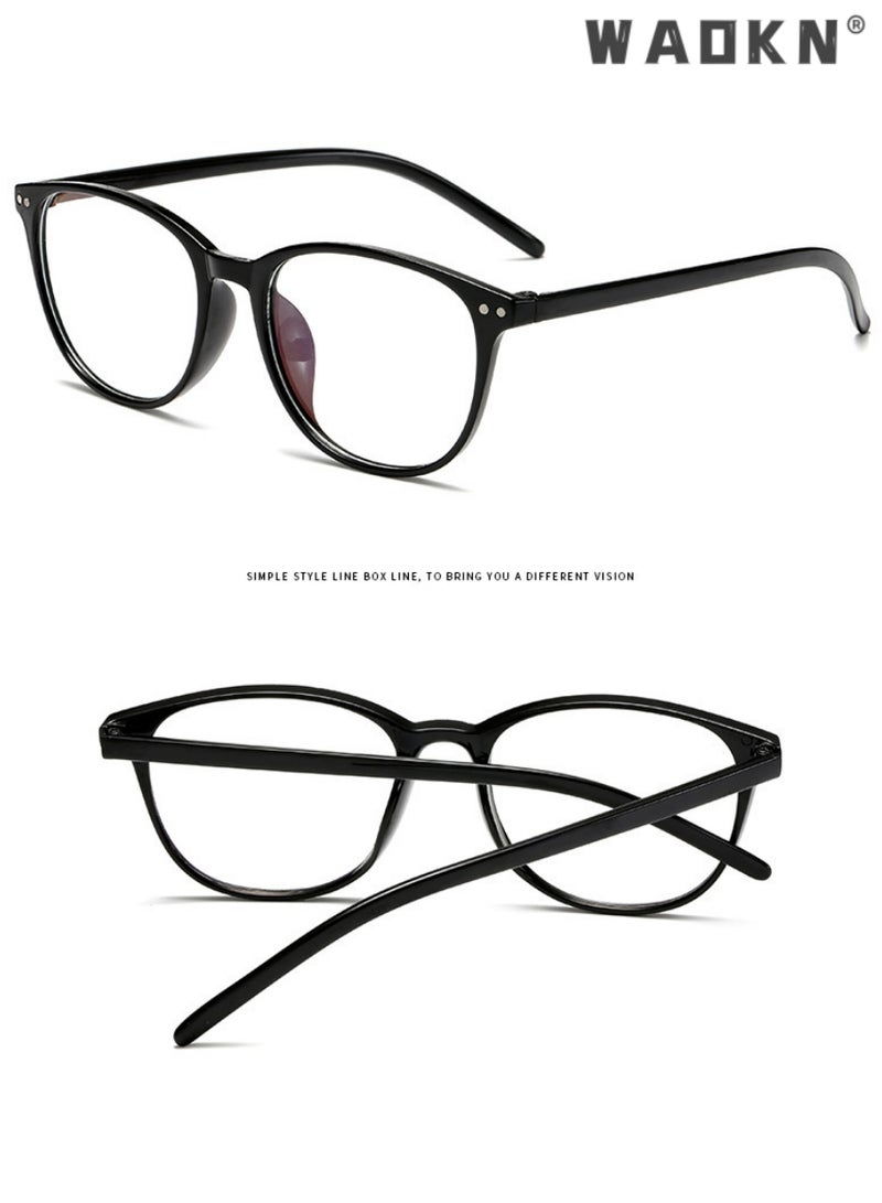 WAOKN Blue Light Filter Eyewear for Men & Women, Anti Blue Light Eyestrain & UV Glare Blocking,TV Computer Gaming Glasses,Anti Eye Eyestrain UV 400 Protection Reading Gaming Glasses Non Prescription, Black - Image 4