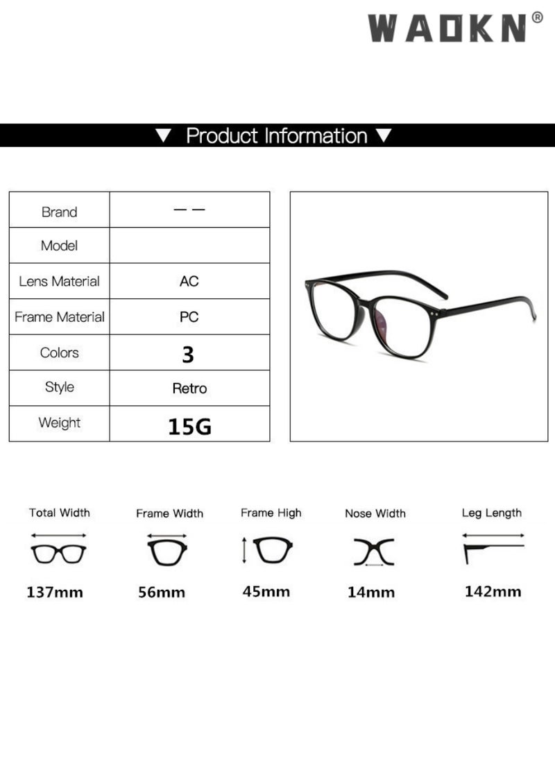 WAOKN Blue Light Filter Eyewear for Men & Women, Anti Blue Light Eyestrain & UV Glare Blocking,TV Computer Gaming Glasses,Anti Eye Eyestrain UV 400 Protection Reading Gaming Glasses Non Prescription, Black - Image 5