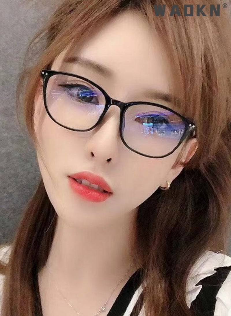 WAOKN Blue Light Filter Eyewear for Men & Women, Anti Blue Light Eyestrain & UV Glare Blocking,TV Computer Gaming Glasses,Anti Eye Eyestrain UV 400 Protection Reading Gaming Glasses Non Prescription, Black - Image 2