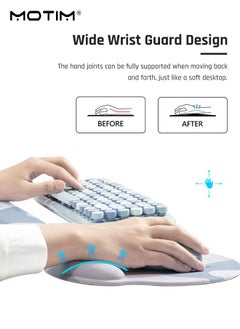 Motim 2 IN 1 Ergonomic Mouse Pad Wrist Support Pad, Comfortable Mouse Pad Wrist Rest Pad, Memory Foam, Wrist Pain Relief Easy Typing, for Desktop Computer, Laptop, Mac, Gaming, Office  - Image 4