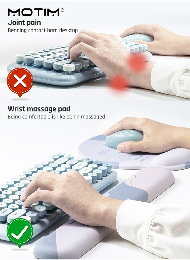 Motim - 2 IN 1 Ergonomic Mouse Pad Wrist Support Pad, Comfortable Mouse Pad Wrist Rest Pad, Memory Foam, Wrist Pain Relief Easy Typing, for Desktop Computer, Laptop, Mac, Gaming, Office - Image 1