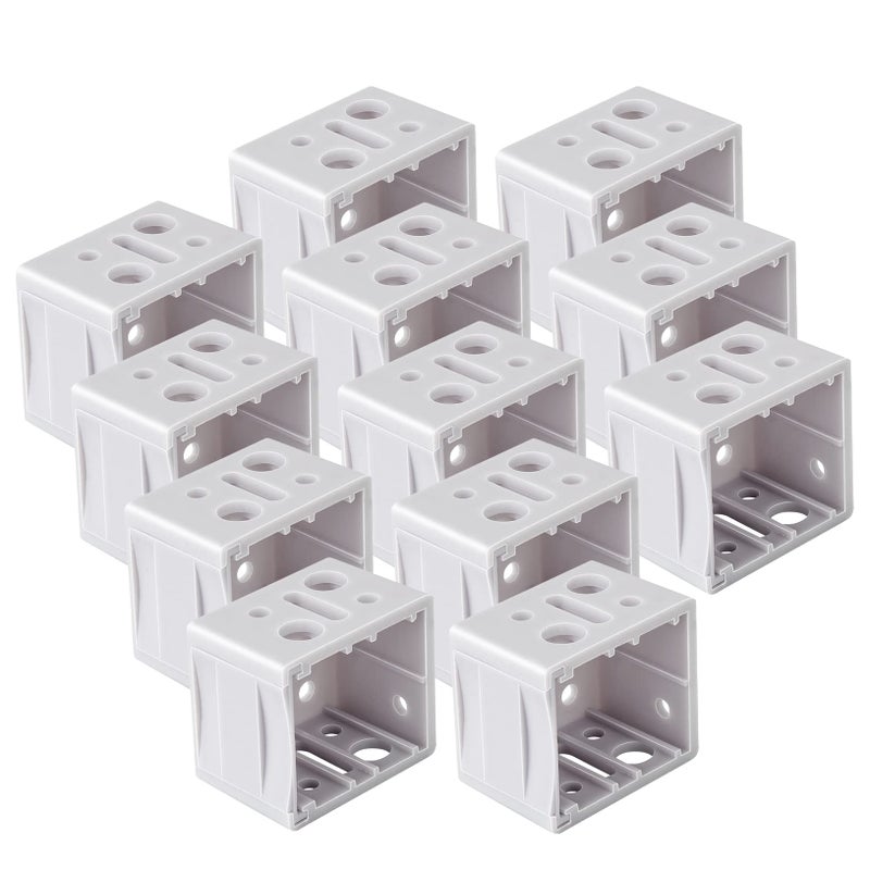ONLYFU 12 Pack 1 inch Blind Brackets Vertical Blind Bracket Box Mounting Bracket Window Blinds Headrail Brackets White
