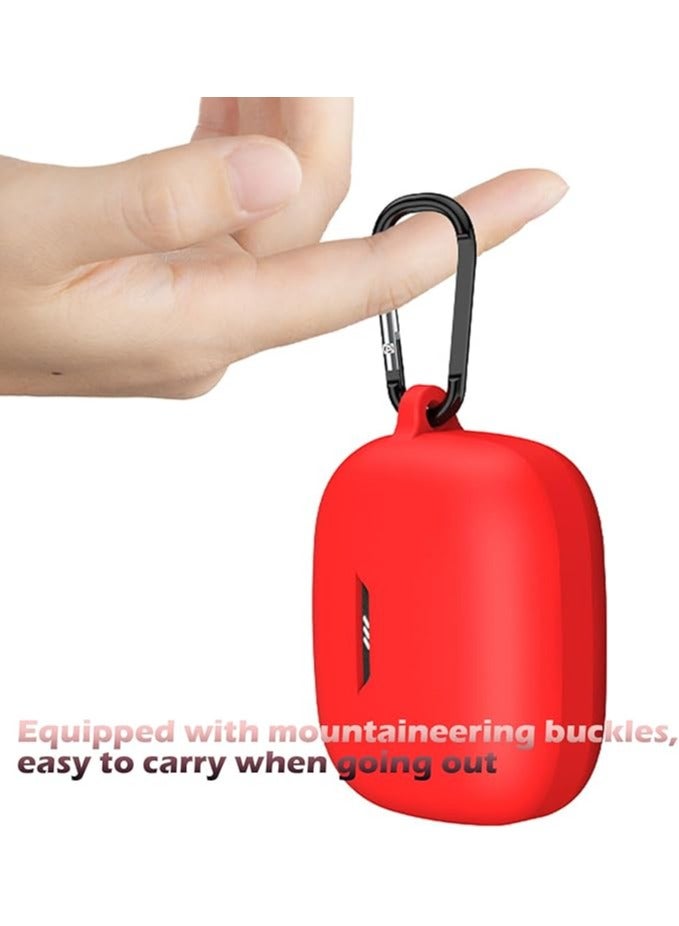 Cover for JBL Tune Beam case Wireless Earbuds Silicone Material Shockproof Unique Portable Protective with Carabiner (Green) - Image 3