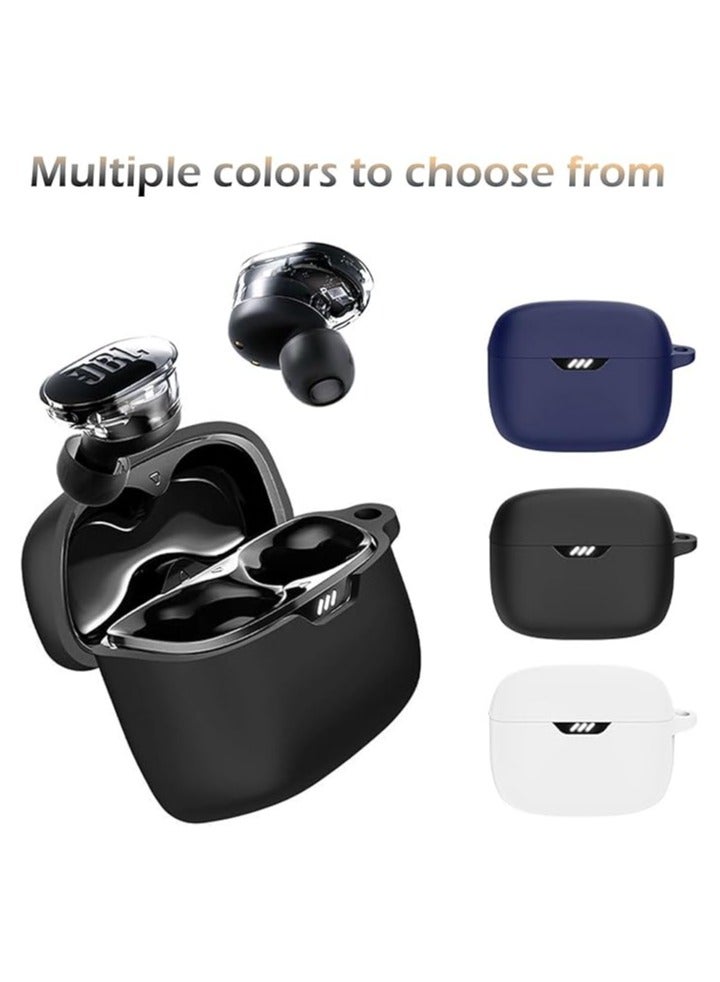 Cover for JBL Tune Beam case Wireless Earbuds Silicone Material Shockproof Unique Portable Protective with Carabiner (Green) - Image 4