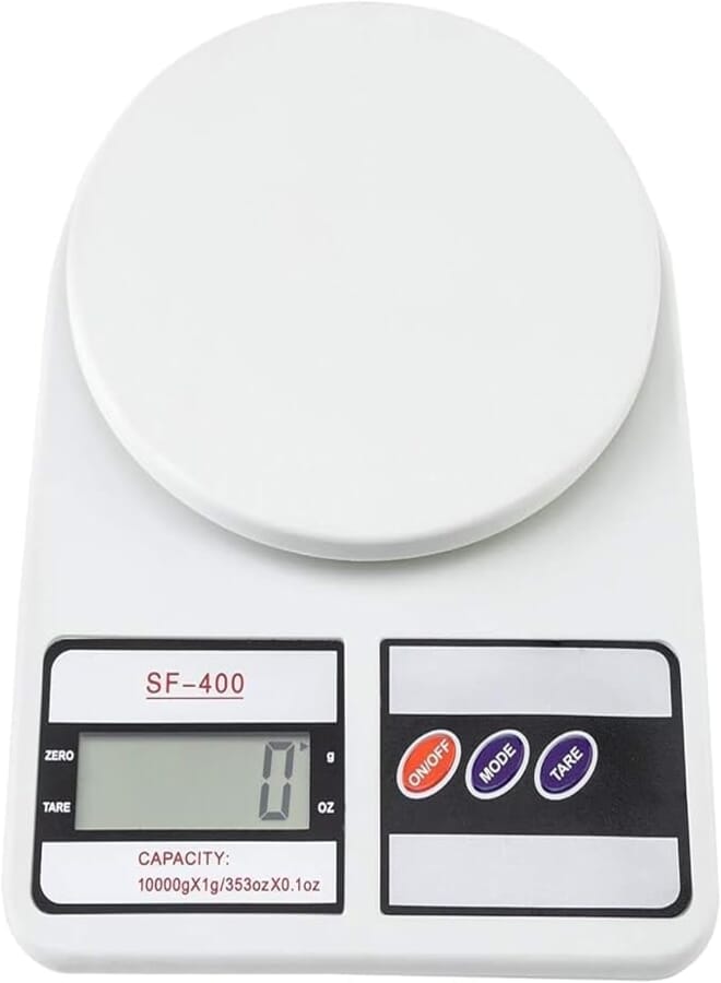 Spaceshoop Digital Kitchen Scale High Precision 10kg White LCD Portable Kitchen Scale