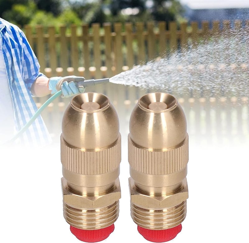 APPSTER 2pcs Adjustable Brass Sprayer Mist Sprinkler Nozzle Drip Irrigation Jet Spray Misting Head 1/2" Male Thread for Watering Garden Lawn Atomizing Fogger System (2pcs) - Image 3
