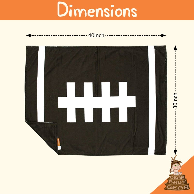 Dear Baby Gear - Reversible Baby Blankets - Soft Nursery Blanket for Newborn - Toddler Blankey - Throw Blanket for Boys & Girls - Infant Blankets - 40x30 (Deluxe Football - Brown) - Image 2