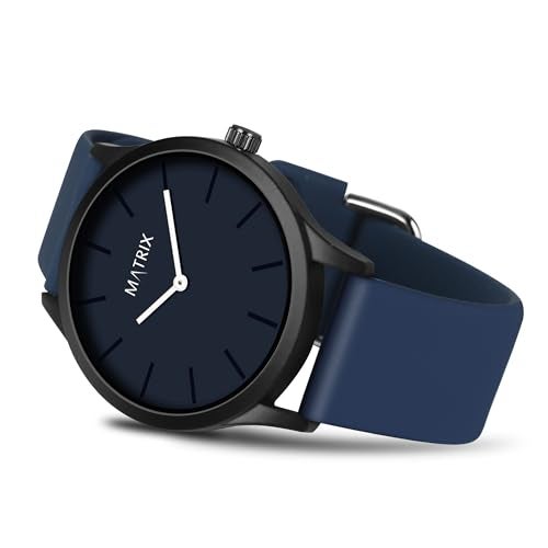 Matrix Minimalist Dial with Softest Silicone Strap Analog Wrist Watch for Men & Boys (Blue) - Image 4