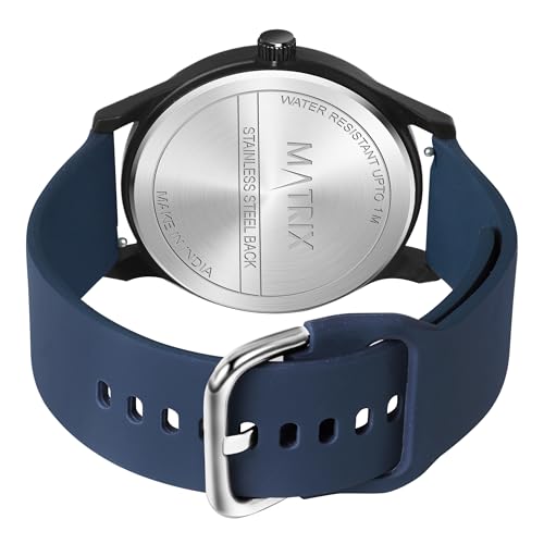 Matrix Minimalist Dial with Softest Silicone Strap Analog Wrist Watch for Men & Boys (Blue) - Image 5