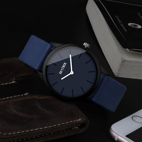 Matrix Minimalist Dial with Softest Silicone Strap Analog Wrist Watch for Men & Boys (Blue) - Image 2