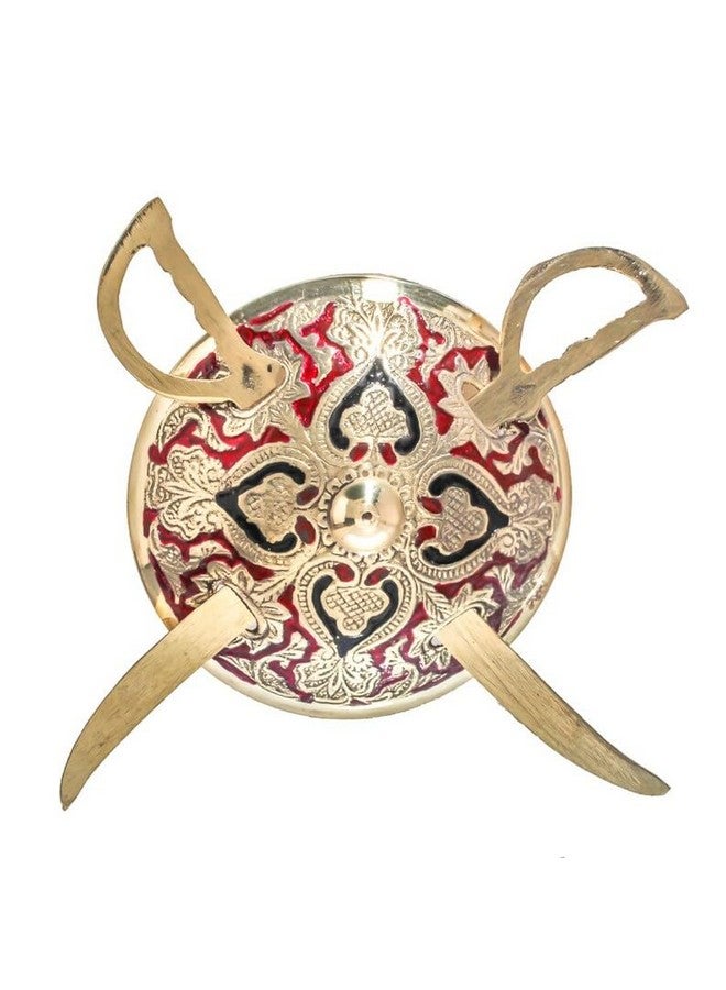 Skywalk قطعة عرض حائط سكايووك مصنوعة يدويًا من النحاس الأصفر دhal تالوار | سيف درع عتيق للتعليق على الحائط - للمنزل، غرفة المعيشة، ديكور الحائط والهدايا - (الحجم-10 بوصة) - Image 1