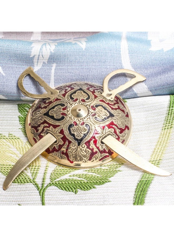 Skywalk قطعة عرض حائط سكايووك مصنوعة يدويًا من النحاس الأصفر دhal تالوار | سيف درع عتيق للتعليق على الحائط - للمنزل، غرفة المعيشة، ديكور الحائط والهدايا - (الحجم-10 بوصة) - Image 3