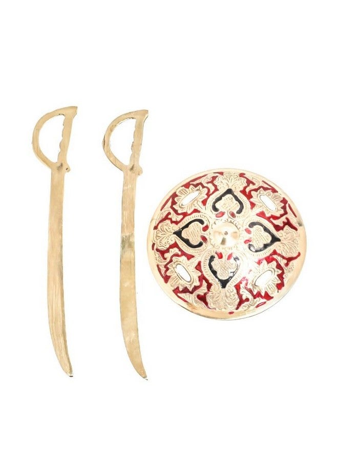 Skywalk قطعة عرض حائط سكايووك مصنوعة يدويًا من النحاس الأصفر دhal تالوار | سيف درع عتيق للتعليق على الحائط - للمنزل، غرفة المعيشة، ديكور الحائط والهدايا - (الحجم-10 بوصة) - Image 2