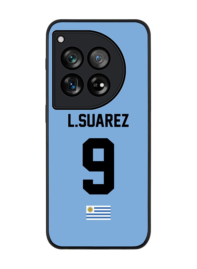 Stylizedd Rugged Black Edge Case for OnePlus 12, Slim fit Case Thin Cover -  Football Team - Uruguay , Player Name - L.Suarez - Image 1