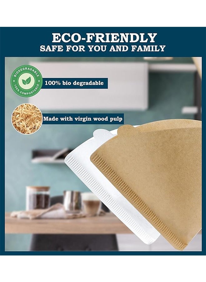 Ocean - 100pcs Coffee Filters V60 Cone Paper Brown Coffee Filters Unbleached Paper Filters Compatible with Pour Over Drippers 2-4 Cups Size 02 Coffee Filters v60 - Image 1