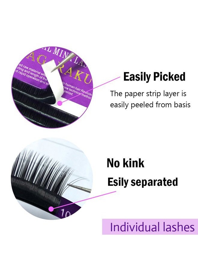 NAGARAKU Mink Synthetic Extension False Eye Lash - Individual Single Size (0.10 D 9mm) - Image 2
