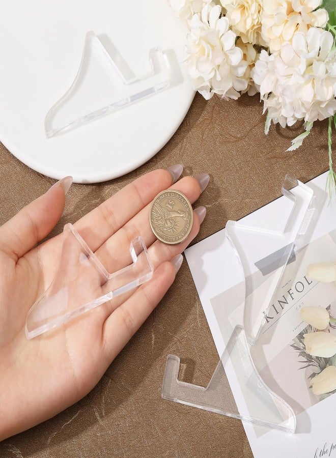 CHGCRAFT 4 pcs Acrylic Stand Base for Photo Frame Card Holder Display Stand Acrylic Stands Display for Picture Card Weddings Wood Name Puzzle Home Decoration Birthdays Tables, Clear, 3.15x 1.57x 0.16inch - Image 3