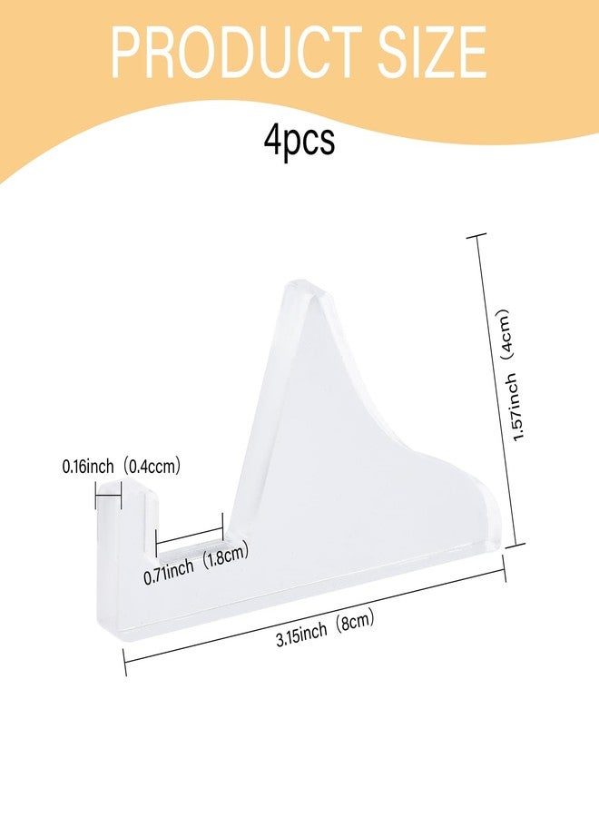 CHGCRAFT 4 pcs Acrylic Stand Base for Photo Frame Card Holder Display Stand Acrylic Stands Display for Picture Card Weddings Wood Name Puzzle Home Decoration Birthdays Tables, Clear, 3.15x 1.57x 0.16inch - Image 2