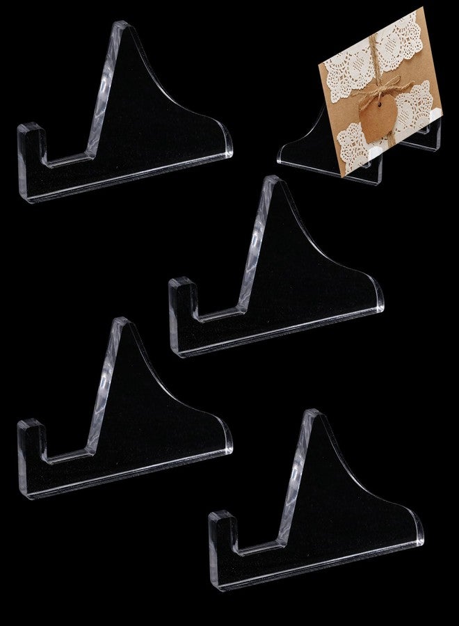 CHGCRAFT 4 pcs Acrylic Stand Base for Photo Frame Card Holder Display Stand Acrylic Stands Display for Picture Card Weddings Wood Name Puzzle Home Decoration Birthdays Tables, Clear, 3.15x 1.57x 0.16inch - Image 1