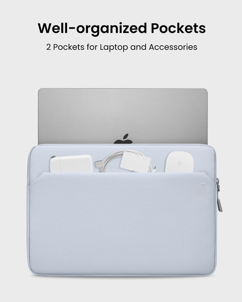 tomtoc Slim Laptop Sleeve Case for 13-inch 2026 New MacBook Air M5/A3449 M4/A3420 M3/A3113 M2/M1, Fits MacBook Neo A18 Pro, Water-Resistant Protective Carrying Case with Accessories Pocket - Image 3