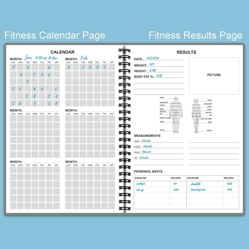 Nokingo Fitness Planner for Women & Men - A5 Workout Log Book/Exercise Log to Track Weight Loss, Gym, Bodybuilding Progress - Daily Health & Wellness Journal, 5.8X8.25 In Workout Book - Image 4