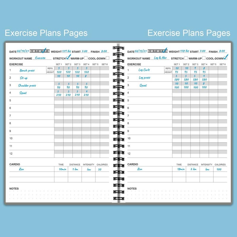 Nokingo Fitness Planner for Women & Men - A5 Workout Log Book/Exercise Log to Track Weight Loss, Gym, Bodybuilding Progress - Daily Health & Wellness Journal, 5.8X8.25 In Workout Book - Image 2