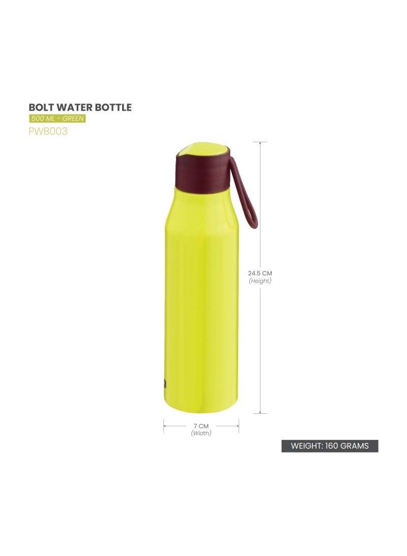 SELVEL زجاجة مياه بلاستيكية بولت خضراء، Pwb003، 500مل - Image 4