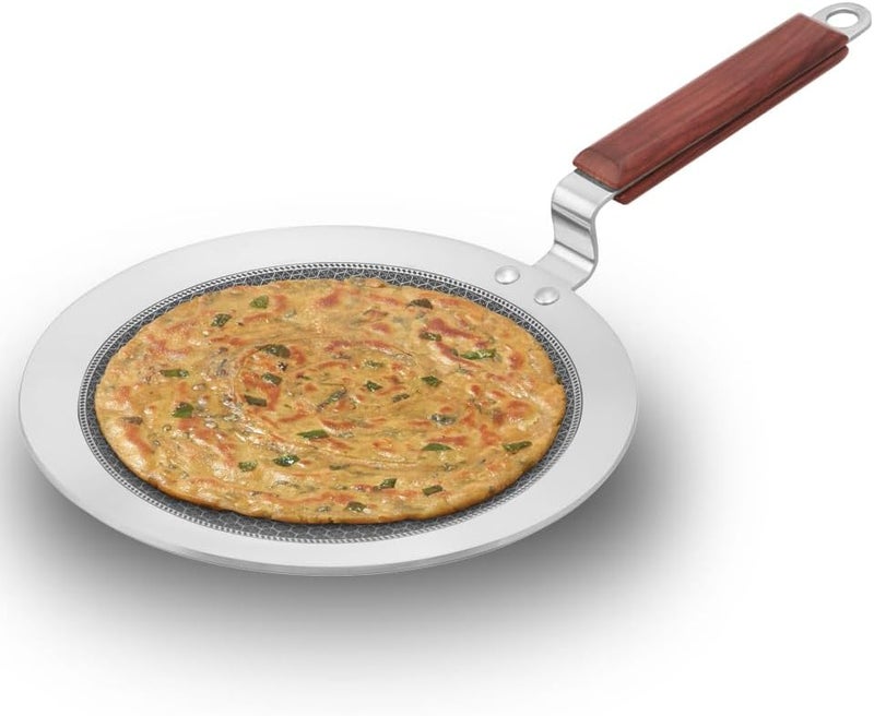 Hawkins 24 cm Paratha Tava - Triply Stainless Steel Nonstick Tawa with Rosewood Handle - Image 1