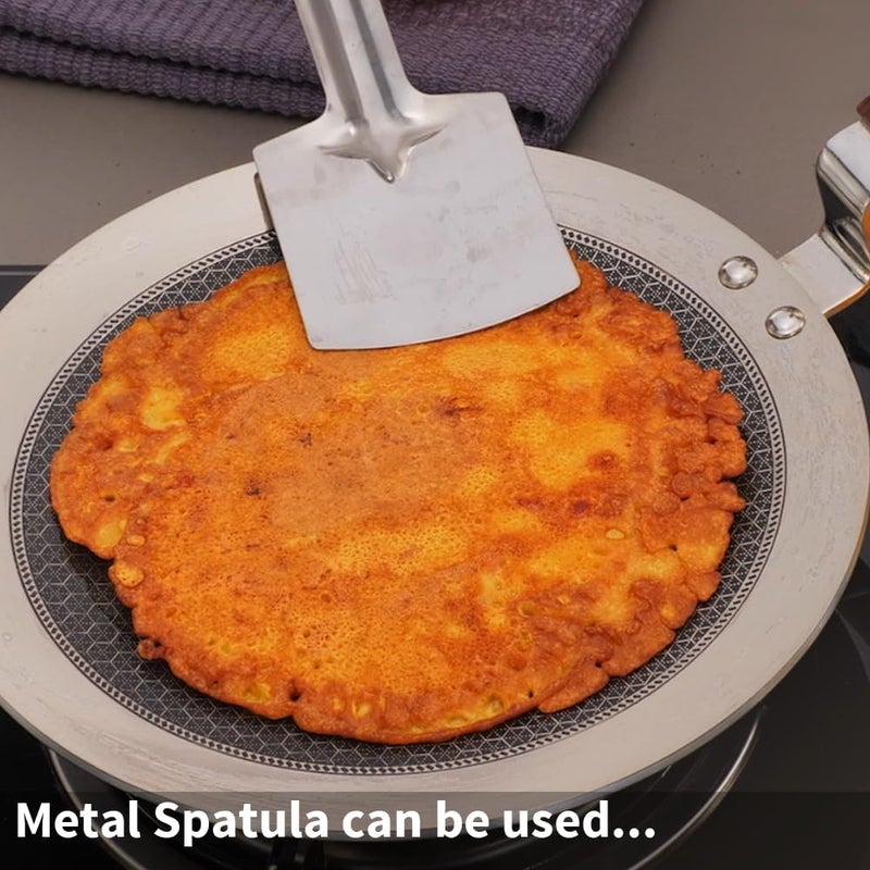 Hawkins 24 cm Paratha Tava - Triply Stainless Steel Nonstick Tawa with Rosewood Handle - Image 3