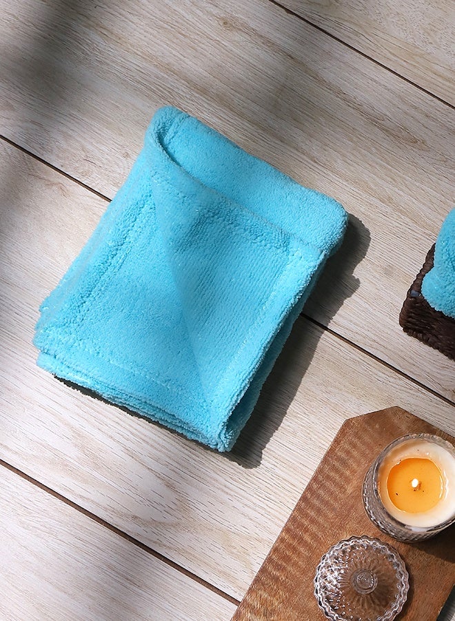 Status منشفة وجه ستاتوس كونتراكت ناعمة وفخمة، 100% ميكروفايبر، عالية الامتصاص، فائقة النعومة (منشفة يد زرقاء 2 قطعة) - Image 3