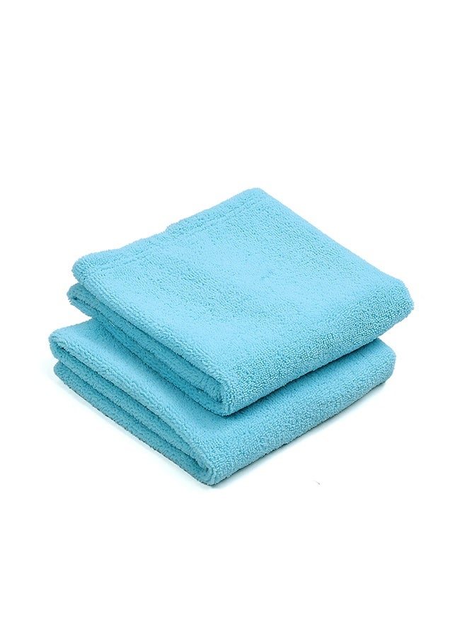 Status منشفة وجه ستاتوس كونتراكت ناعمة وفخمة، 100% ميكروفايبر، عالية الامتصاص، فائقة النعومة (منشفة يد زرقاء 2 قطعة) - Image 2