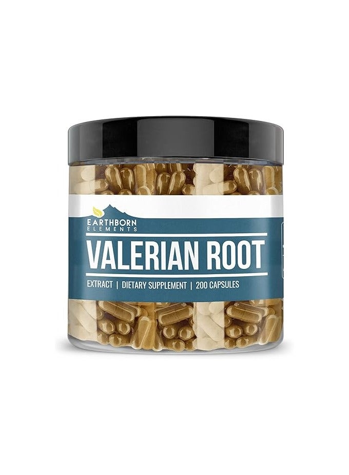 Earthborn Elements Valerian Root 200 Capsules, Pure & Undiluted, No Additives - Image 1