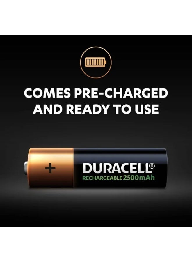 Duracell Rechargeable AA Batteries 2500 mAh - 4 Pieces - Image 4